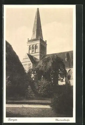 AK Bergen, Marienkirche von aussen