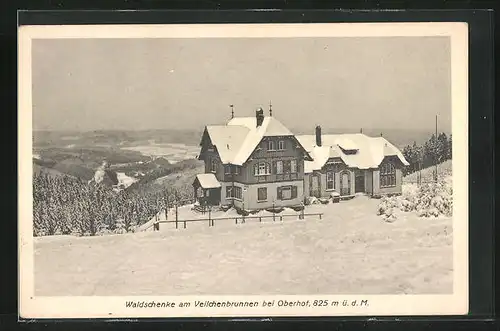 AK Oberhof, Gasthaus Waldschenke am Veilchenbrunnen im Winter