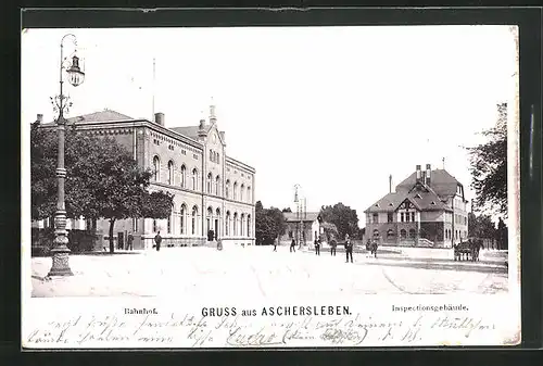 AK Aschersleben, Inspectionsgebäude, Bahnhof