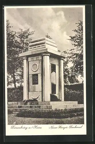 AK Derenburg / Harz, Neues Kriegerdenkmal