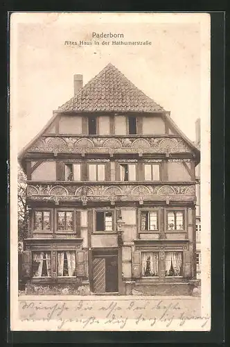 AK Paderborn, Altes Haus in der Hathumarstrasse