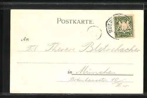 Lithographie Nürnberg, an der Pegnitz