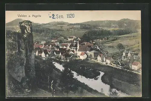 AK Velden / Pegnitz, Panoramablick vom Berg