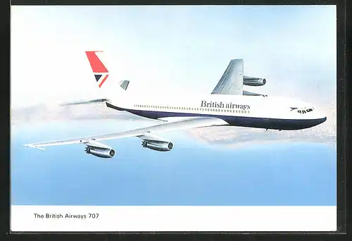 AK Flugzeug Boeing 707 der Fluggesellschaft British Airways in der Luft