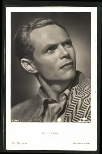 AK Schauspieler Karl John mit fragendem Blick