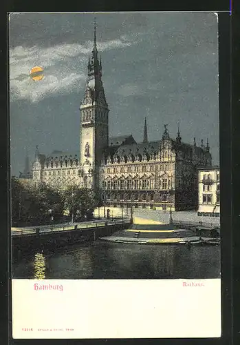 AK Hamburg, Rathaus im Mondschein
