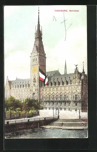 AK Hamburg, Blick zum Rathaus