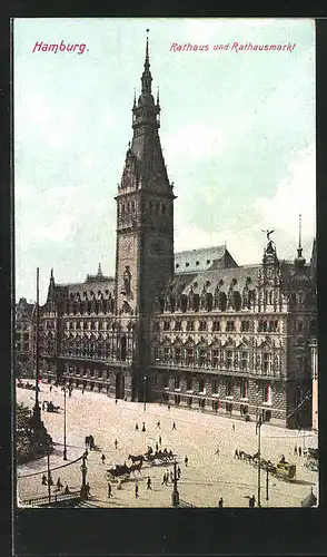 AK Hamburg, Rathaus und Rathausmarkt