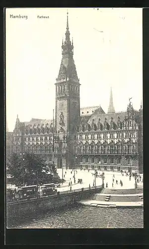 AK Hamburg, Blick zum Rathaus