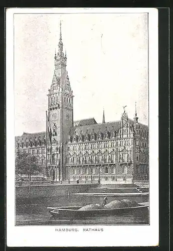 AK Hamburg, Blick zum Rathaus