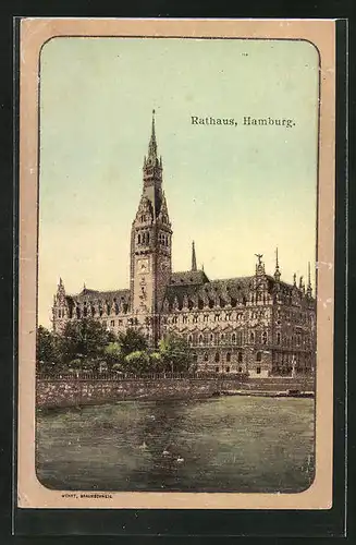AK Hamburg, Blick zum Rathaus