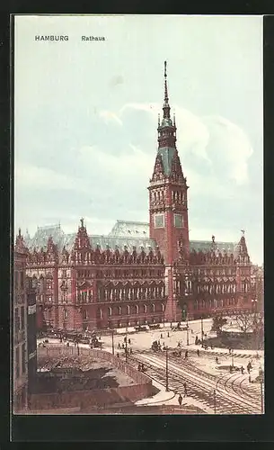 AK Hamburg, Blick zum Rathaus