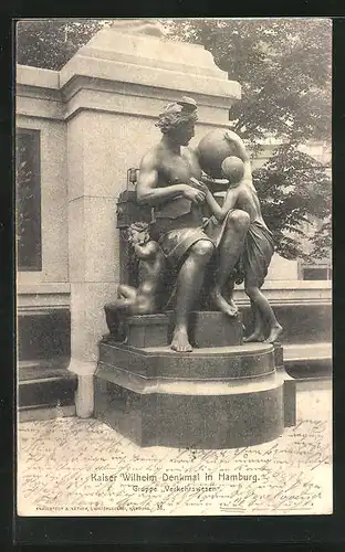 AK Hamburg, Kaiser Wilhelm Denkmal, Gruppe Verkehrswesen