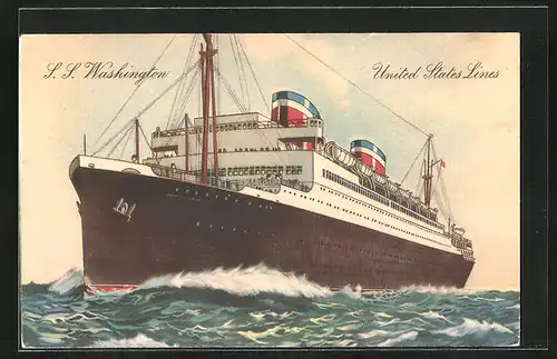 AK Passagierschiff S. S. Washington auf hoher See