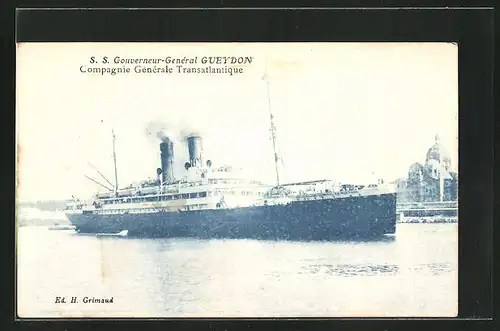 AK Passagierschiff S. S. Gouverneur Général Gueydon erreicht den Hafen