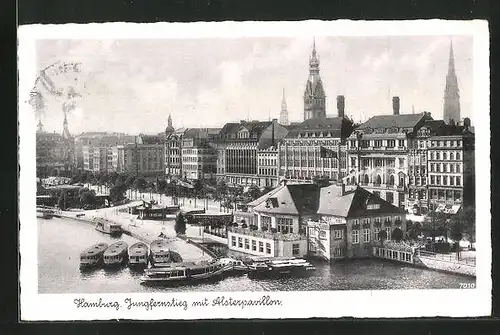 AK Hamburg-Neustadt, Jungfernstieg mit Alsterpavillon