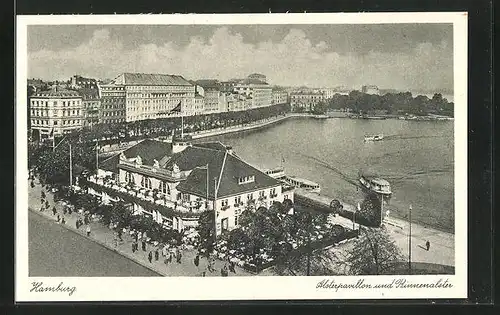 AK Hamburg-Neustadt, Alsterpavillon und Binnenalster aus der Vogelschau