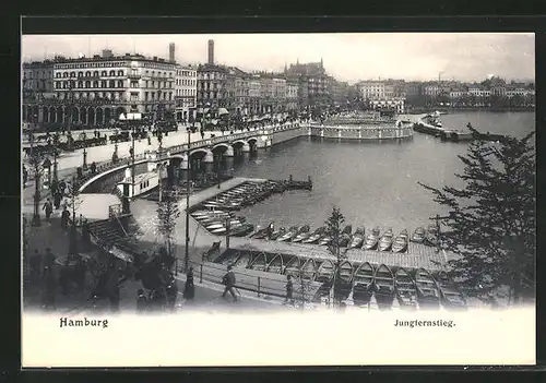 AK Hamburg-Neustadt, Jungfernstieg aus der Vogelschau