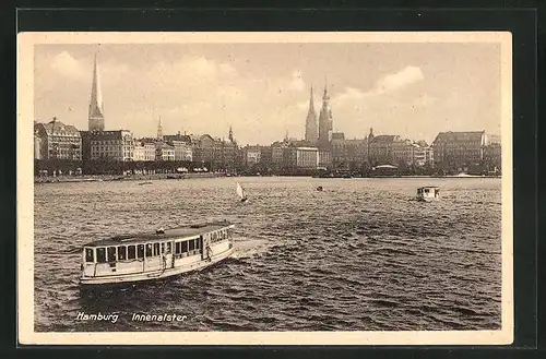 AK Hamburg-Neustadt, Alsterboote auf der Binnenalster