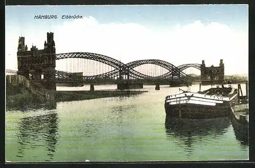 AK Hamburg-Harburg, Blick zur Elbbrücke