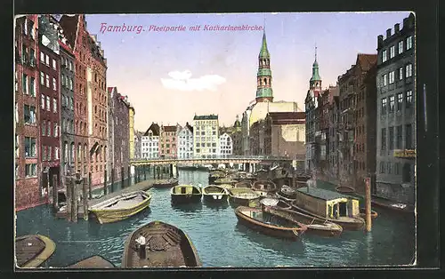 AK Alt-Hamburg, Fleetpartie mit Katharinenkirche