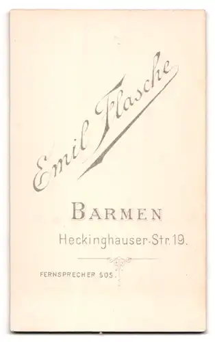 Fotografie Emil Flasche, Barmen, Heckinghauser-Strasse 19, Portrait älterer Herr im Anzug mit Brille