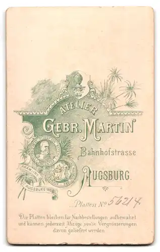 Fotografie Gebr. Martin, Augsburg, Bahnhofstrasse, Portrait charmanter Herr mit Zwirbelbart