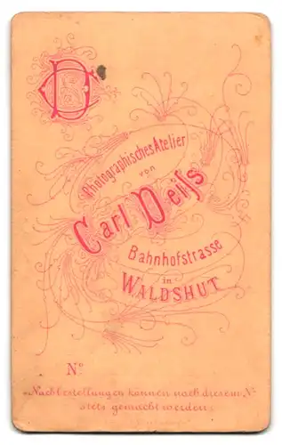 Fotografie Carl Deiss, Waldshut, Bahnhofstrasse, Portrait kleines Mädchen im Kleid