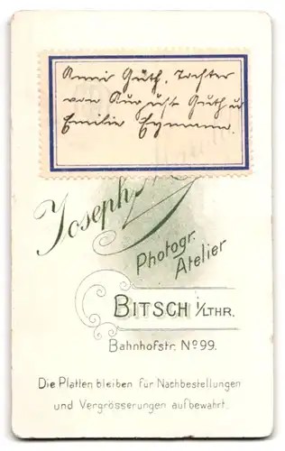 Fotografie Joseph Maroldt, Bitsch i /Lthr., Bahnhofstrasse 99, Portrait süsses Kleinkind im weissen Hemd