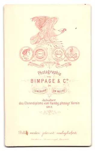 Fotografie H. Bimpage & Co., Lüneburg am Meere, Portrait charmanter Herr mit Backenbart