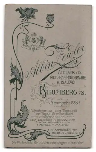 Fotografie Albin Zeidler, Kirchberg i. S., Neumarkt 238, junge Frau mit Blume in der Hand