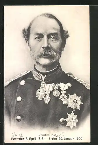 AK Portrait von König Christian IX. von Dänemark