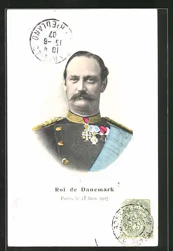 AK König Frederik VIII. von Dänemark, auf Staatsbesuch in Paris 1907