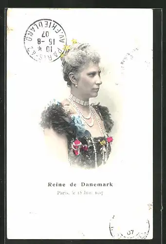 AK Königin von Dänemark, auf Staatsbesuch in Paris 1907