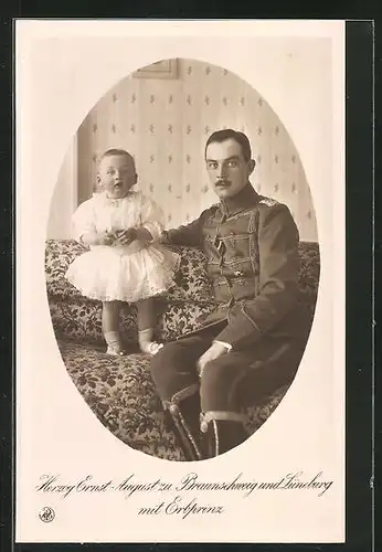 AK Ernst August Herzog von Braunschweig mit dem Erbprinz