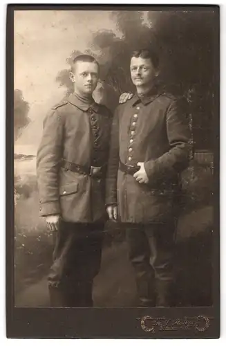 Fotografie Emil Roitsch, Eibau i. S., Vater und Sohn im Feldgrau