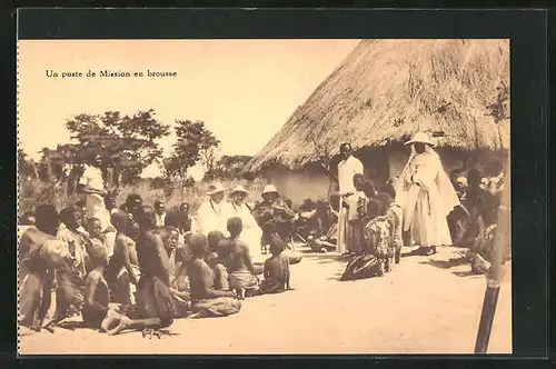 AK Un poste de Mission en brousse, afrikanische Kinder in einer Missionsschule