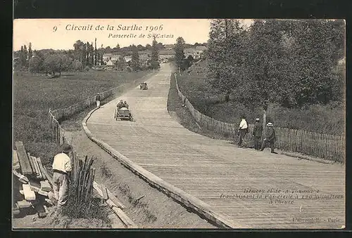 AK St-Calais, Circuit de la Sarthe 1906, Passerelle, Autorennen