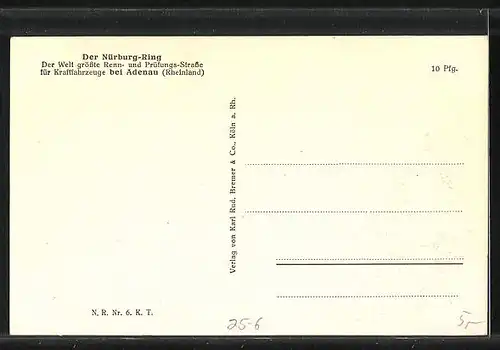 AK Rennstrecke des Nürburg-Rings, Autorennen