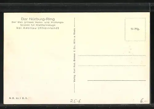 Künstler-AK Adenau /Rheinland, Nürburg-Ring aus der Vogelschau, Autorennen