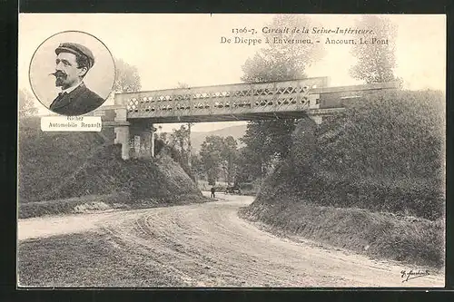 AK Circuit de la Seine-Inférieure, De Dieppe à Envermeu, Autorennen