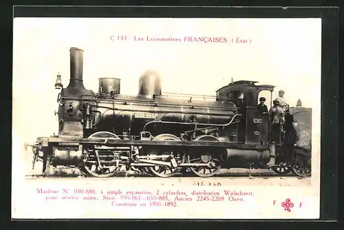 AK Lokomotive C 133 der französischen Eisenbahn