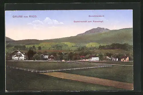 AK Ried / Kochel, Gasthaus zum Rabenkopf, Benediktenwand