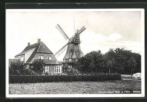 AK Wyk /Föhr, Windmühle im Ort