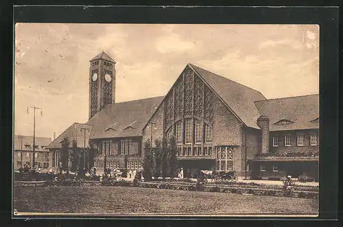 AK Oldenburg i. O., Hauptbahnhof mit Vorplatz