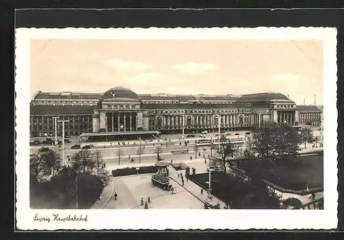 AK Leipzig, Hauptbahnhof, Omnibus