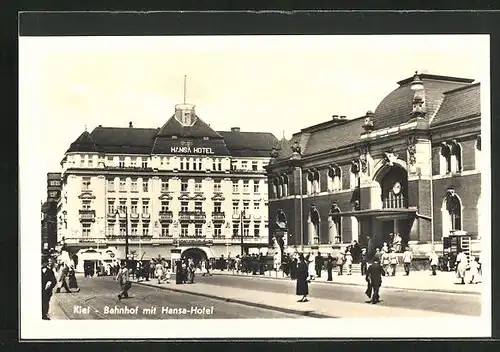 AK Kiel, Hotel Hansa mit Bahnhof