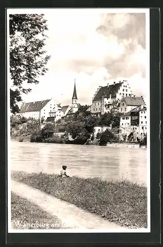 AK Wasserburg /Inn, Ortsansicht vom Fluss