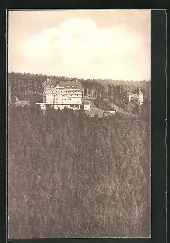 AK Wildbad, Sommerberghotel mit Bergbahnstation