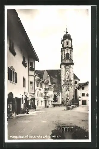 AK Mittenwald /Isar, Kirche und Goethehaus